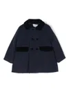 Patachou Boys Navy Blue Felted Coat In Blue