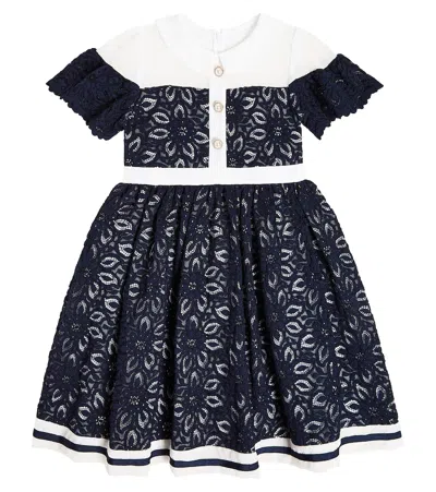 Patachou Kids' Embellished Lace Dress In Multicoloured