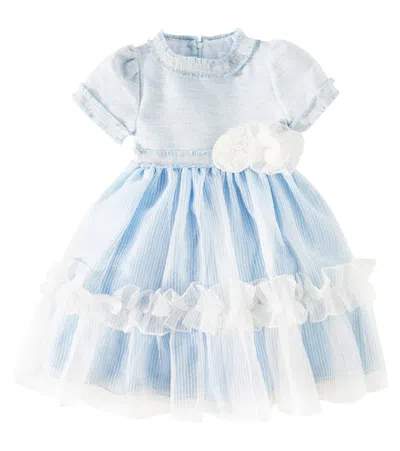 Patachou Kids' Embellished Tulle Dress In Blue