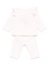 Patachou Embroidered-bear Ruffled-details Trousers (set Of Two) In Pink