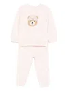 Patachou Embroidered-bear Trousers (set Of Two) In Pink