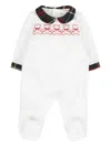 Patachou Embroidered Collared Babygrow In White