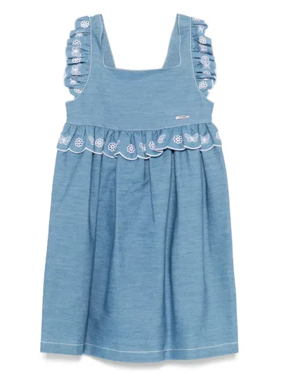 Patachou Kids' Embroidered-detailed Dress In 蓝色
