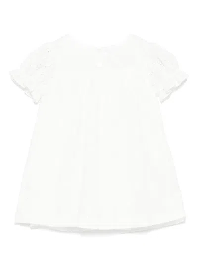 Patachou Babies' Embroidered Dress In 白色