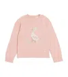 Patachou Embroidered Duck Sweater In Pink