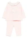Patachou Embroidered-duck Trousers (set Of Two) In Pink