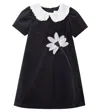 Patachou Embroidered Lace-trimmed Dress In Black