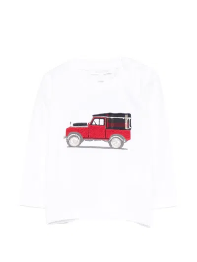 Patachou Babies' Embroidered Long-sleeved Top In White