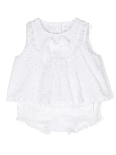 Patachou Babies' Embroidered-motif Shorts Set In 白色