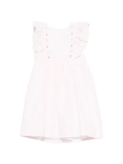 Patachou Kids' Embroidered Ruffled Dress In Pink