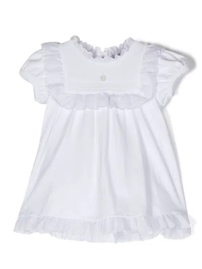Patachou Babies' Embroidered Scallop-detail Dress In White