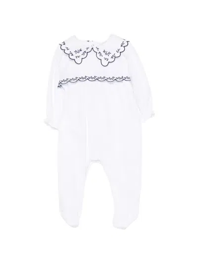 Patachou Babies' Embroidered Scallop-trim Pyjamas In White