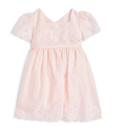Patachou Embroidered Short-sleeve Dress (3-24 Months) In Pink