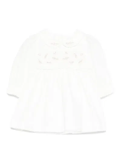 Patachou Babies' Embroidered Smocked Dress In Neutral