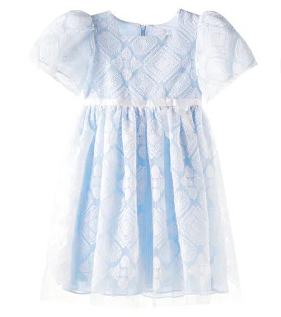 Patachou Kids' Embroidered Tulle Dress In White