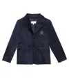 Patachou Embroidered Velvet Blazer In Blue