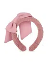 Patachou Bow-detail Faux Fur Headband In Pink