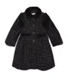 Patachou Faux Fur And Tweed Coat In Black