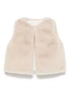 Patachou Faux-fur Gilet In Neutrals