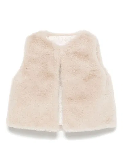 Patachou Babies' Faux-fur Gilet In Neutrals