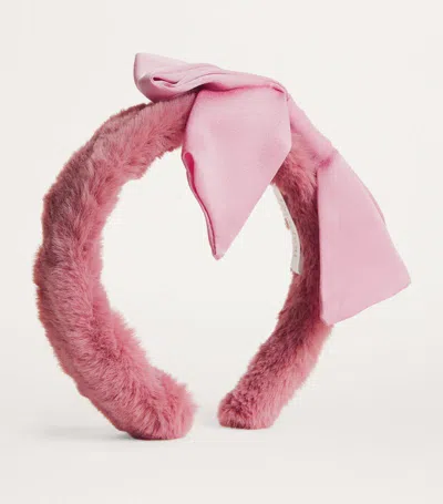 Patachou Kids' Faux Fur Headband In Pink