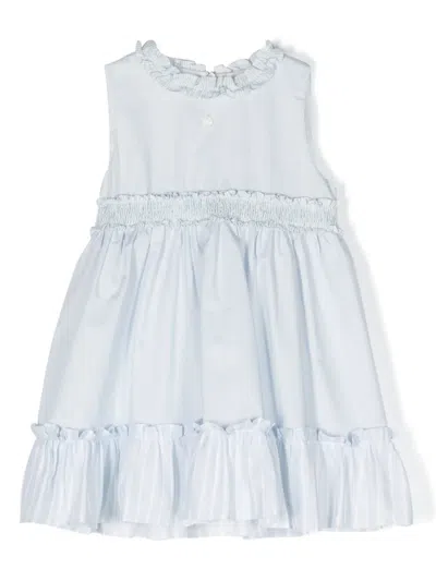 Patachou Kids' Flared Cotton Dress In Blue