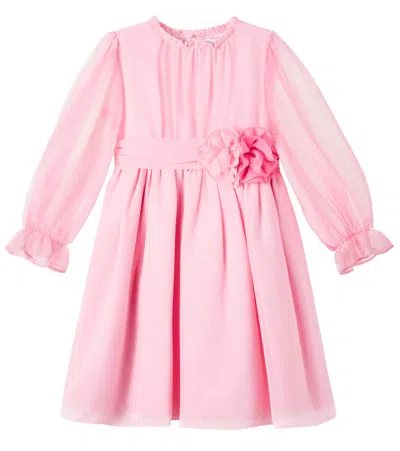 Patachou Kids' Floral-appliqué Dress In Pink