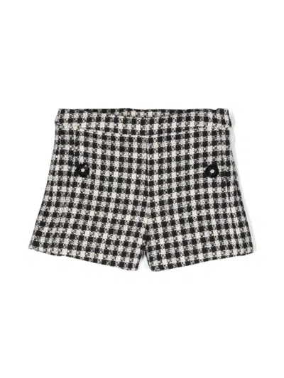 Patachou Kids' Floral-appliqué Shorts In Black