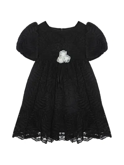 Patachou Kids' Floral Bow Dress In Animal Print