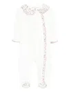 Patachou Floral-collar Ruffled Pajama In White