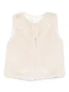 Patachou Floral-embroidered Waistcoat In Neutral