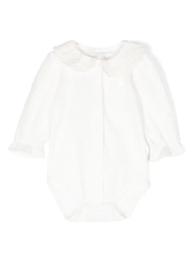 Patachou Babies' Frilled-collar Cotton Rompers In White