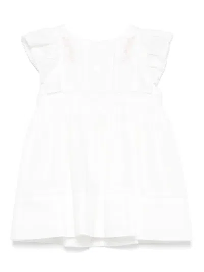 Patachou Babies' Floral-embroidery Dress In 白色