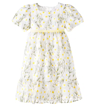 Patachou Kids' Floral Organza Dress In White
