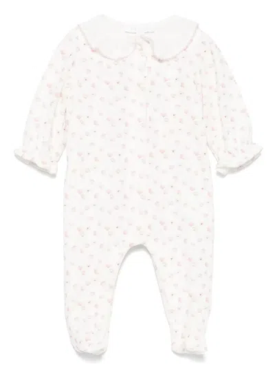 Patachou Floral-print Babygrow In 白色