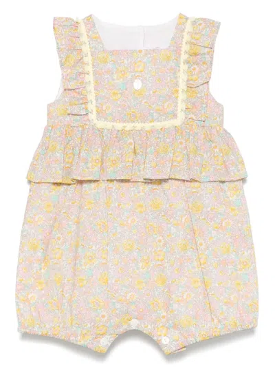 Patachou Babies' Floral-print Body In 黄色