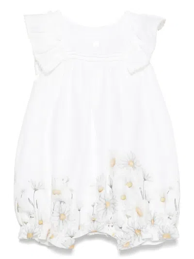 Patachou Babies' Floral-print Body In 白色