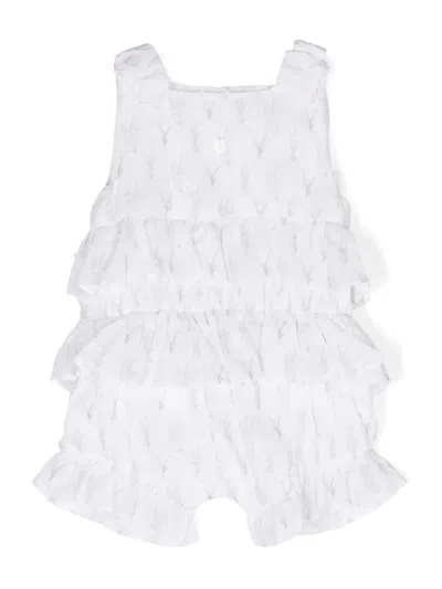 Patachou Babies' Floral-print Cotton Shorties In White