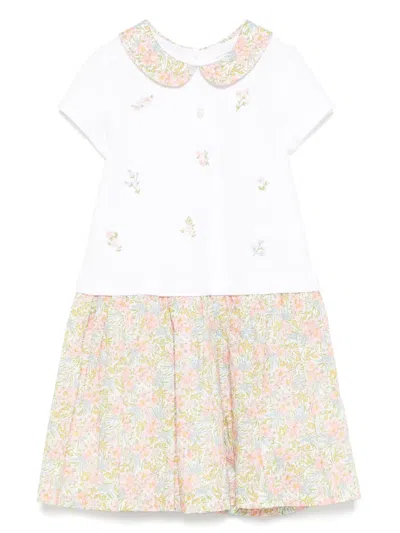 Patachou Floral-print Dress In 白色