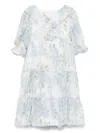 Patachou Floral-print Dress In 蓝色