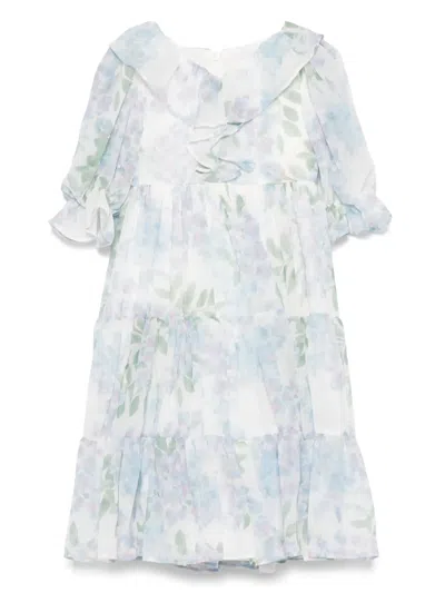 Patachou Floral-print Dress In 蓝色