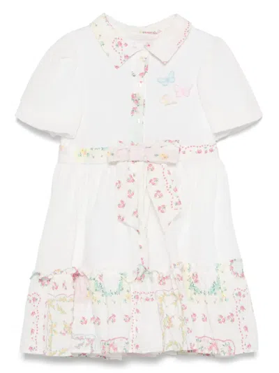 Patachou Floral-print Dress In 白色