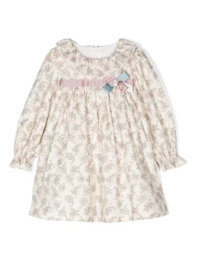 Patachou Kids' Floral-print Dress In Neutrals