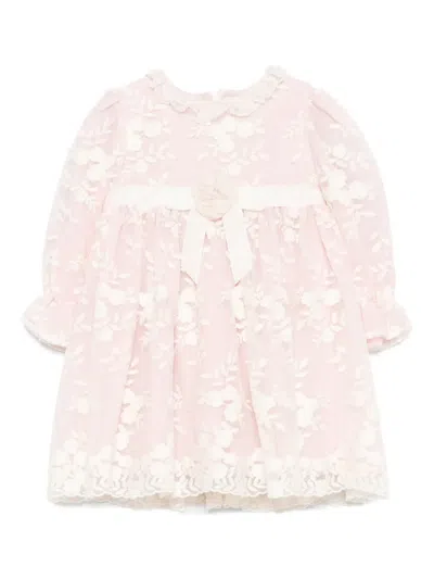 Patachou Babies' Floral-print Dress In Pink
