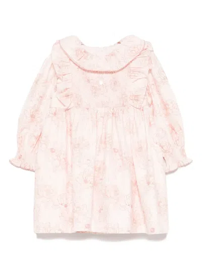 Patachou Babies' Floral-print Dress In Pink