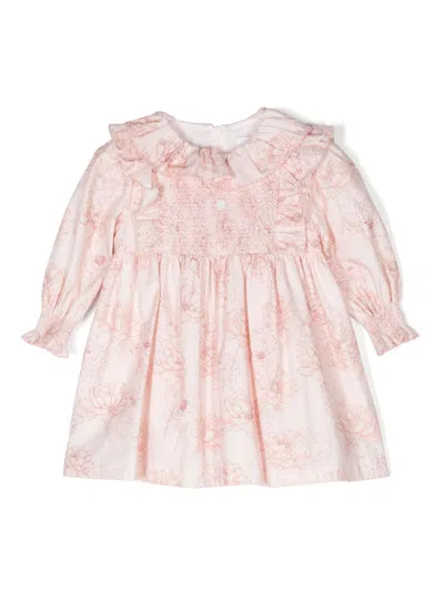 Patachou Kids' Floral-print Dress In Pink