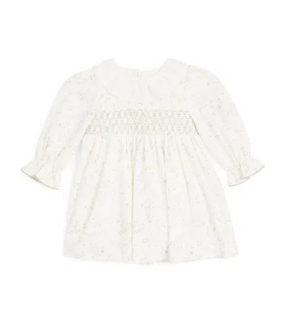 Patachou Kids' Floral Print Frill Dress In White