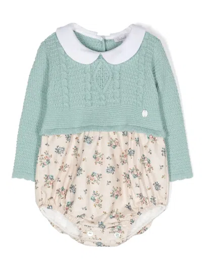 Patachou Babies' Floral-print Shortie In Green