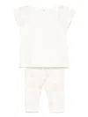 Patachou Floral-print T-shirt And Leggings In 白色