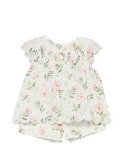 Patachou Babies' Floral Short Set In Neutral